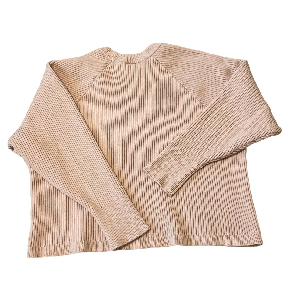 Vici Light Pink Ribbed Crew Neck Cropped Sweater - Picture 2 of 5